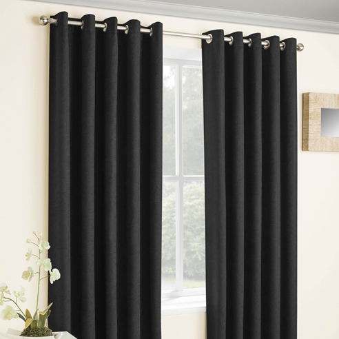 Vogue Eyelet, Black - Ready Made Curtains - Image 3